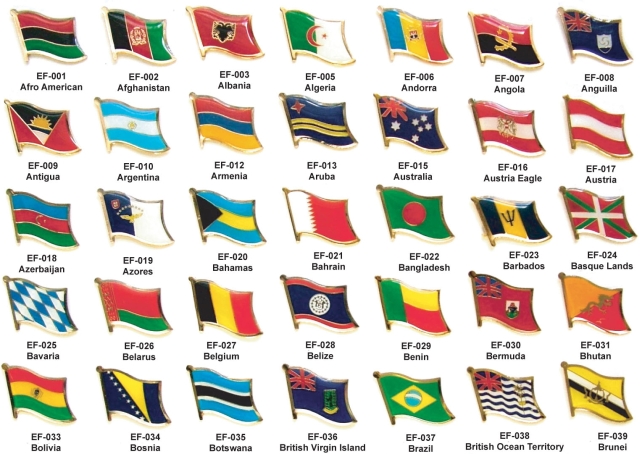 page 1 world flag pins